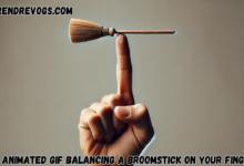 Animated GIF Balancing a Broomstick on Your Finger