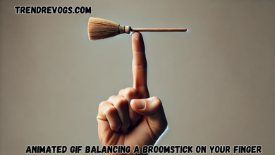 Animated GIF Balancing a Broomstick on Your Finger